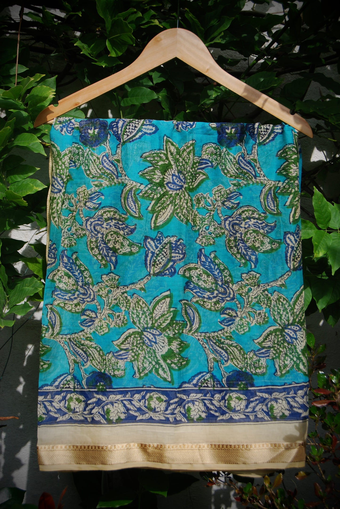 RASA FLORAL PUSHKAR SCARF - Blue
