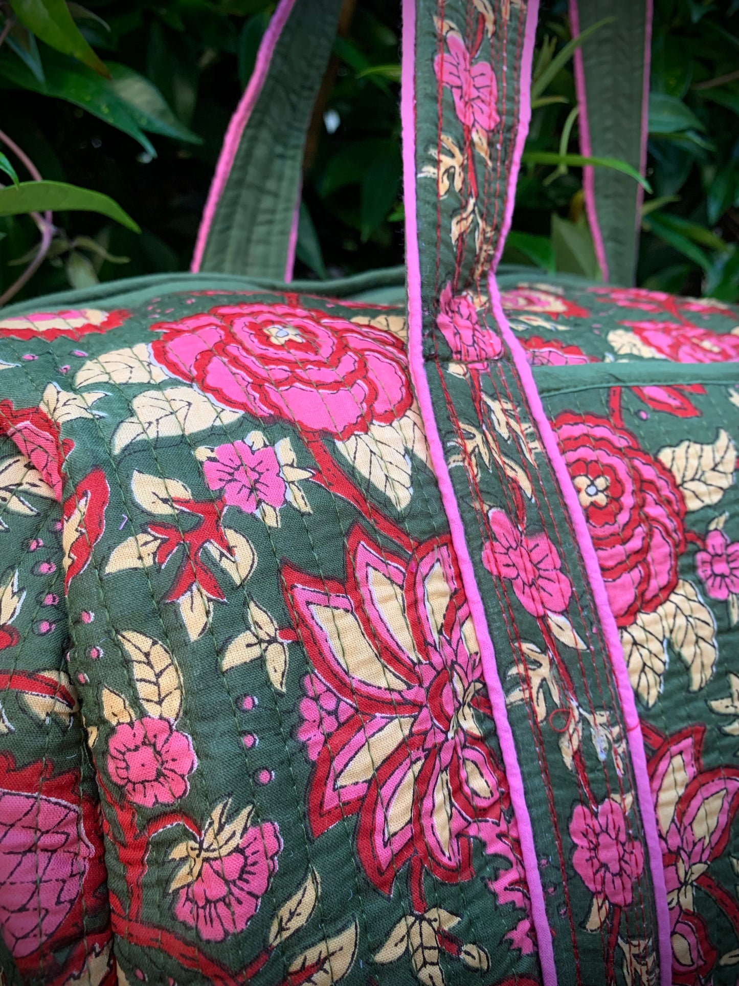 MEDIUM GREEN AND PINK DOLLY Front Pocket