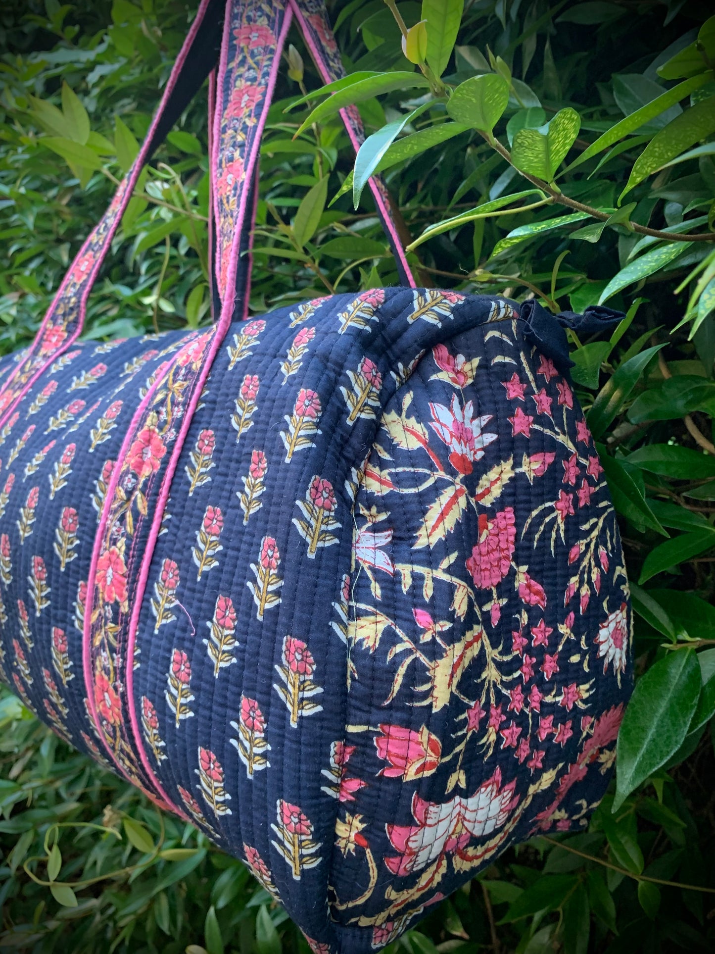 LARGE NAVY AND PINK DOLLY Front Pocket