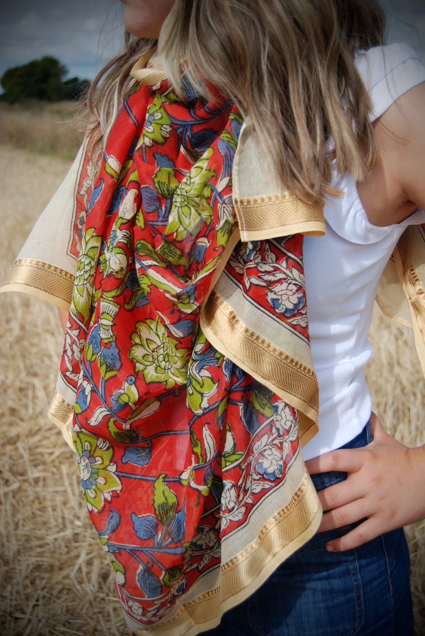 RASA FLORAL PUSHKAR SCARF - Multi Coloured