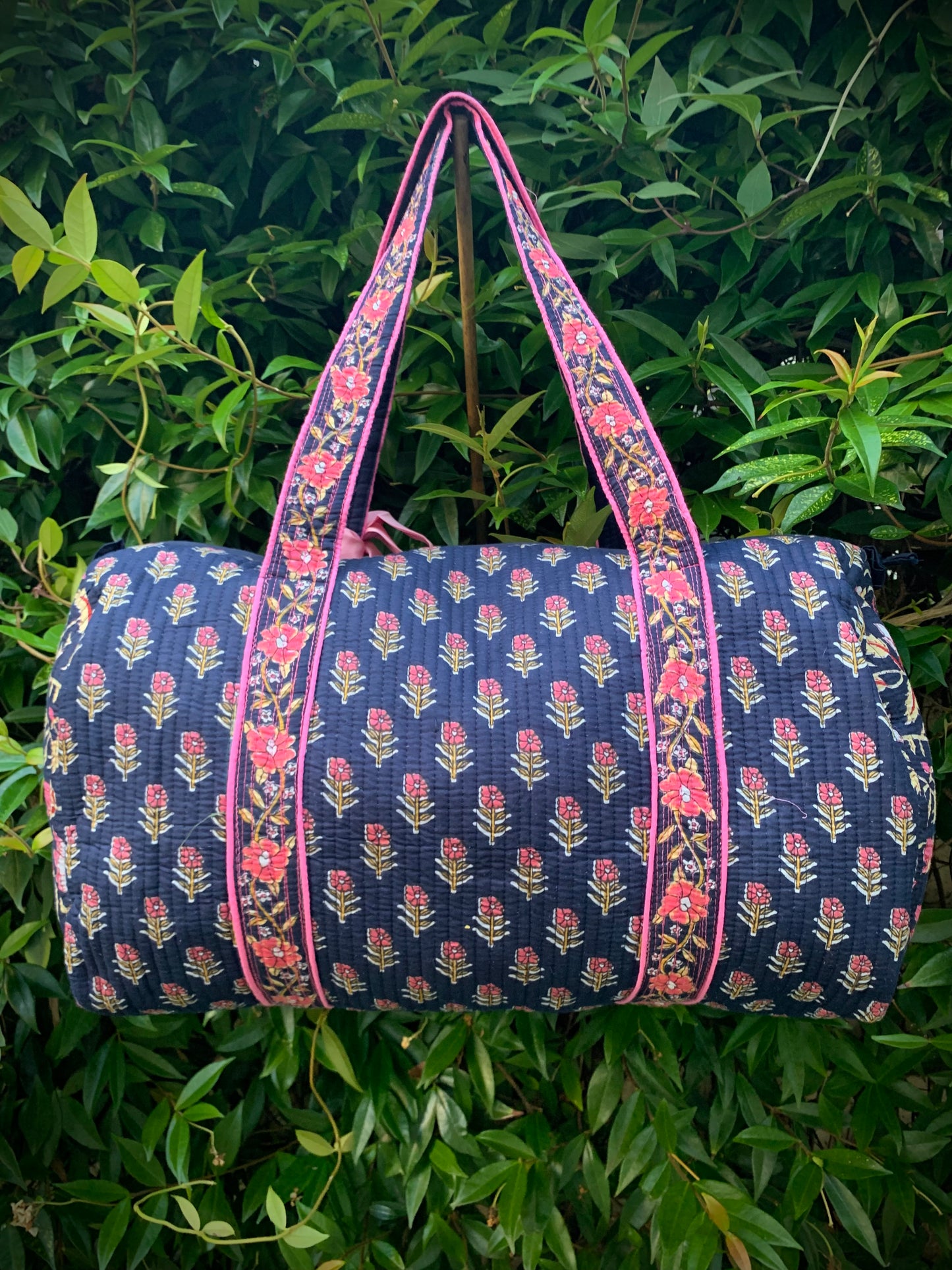 LARGE NAVY AND PINK DOLLY Front Pocket