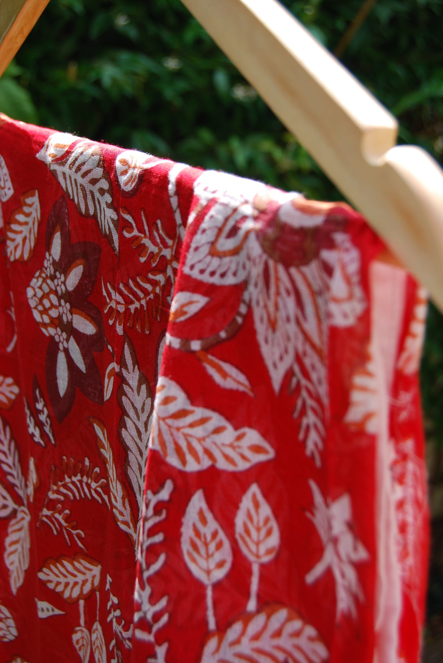 RASA FLORAL PUSHKAR SCARF- Ruby