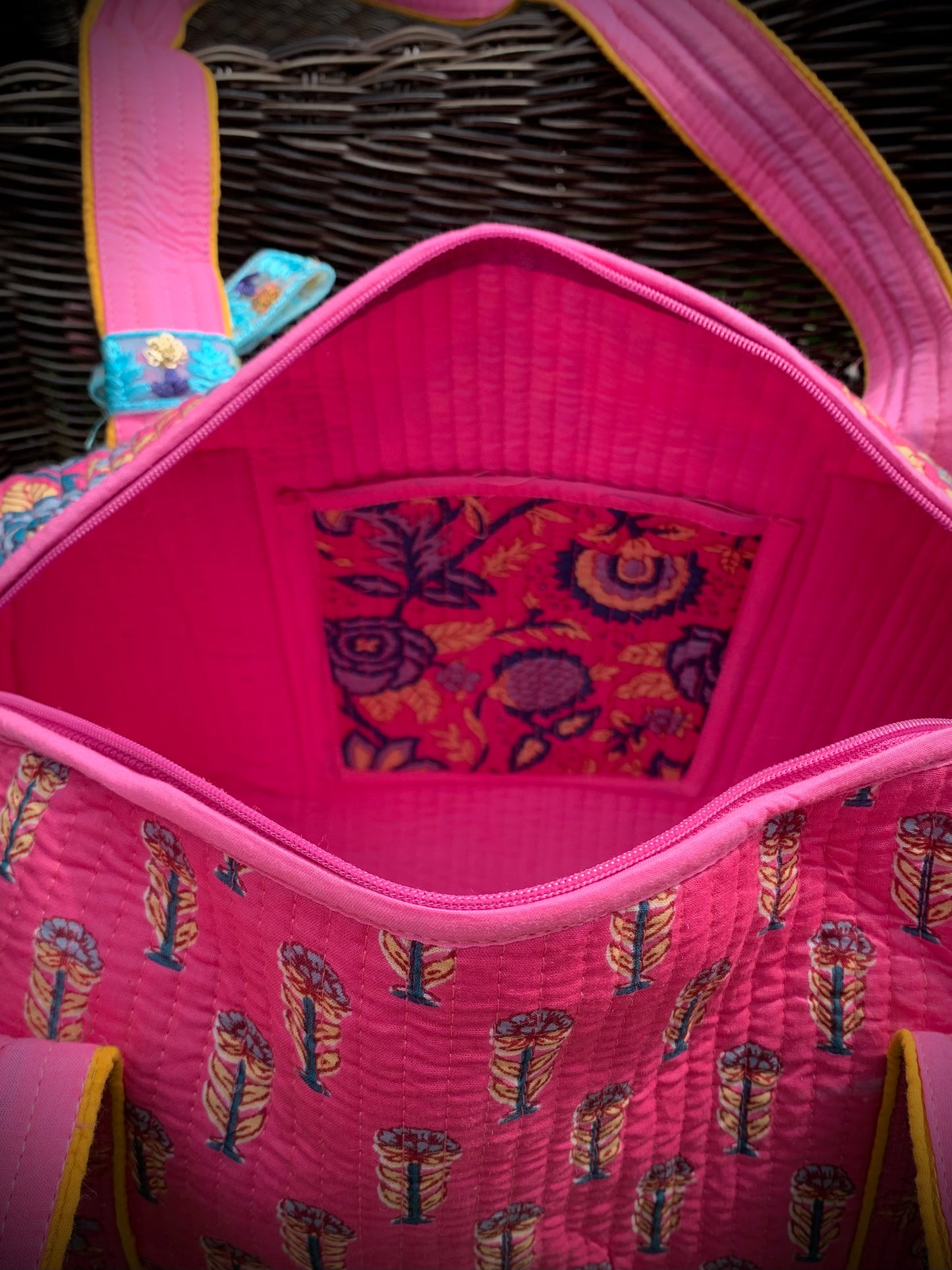 SMALL PINK AND BLUE DOLLY Front Pocket