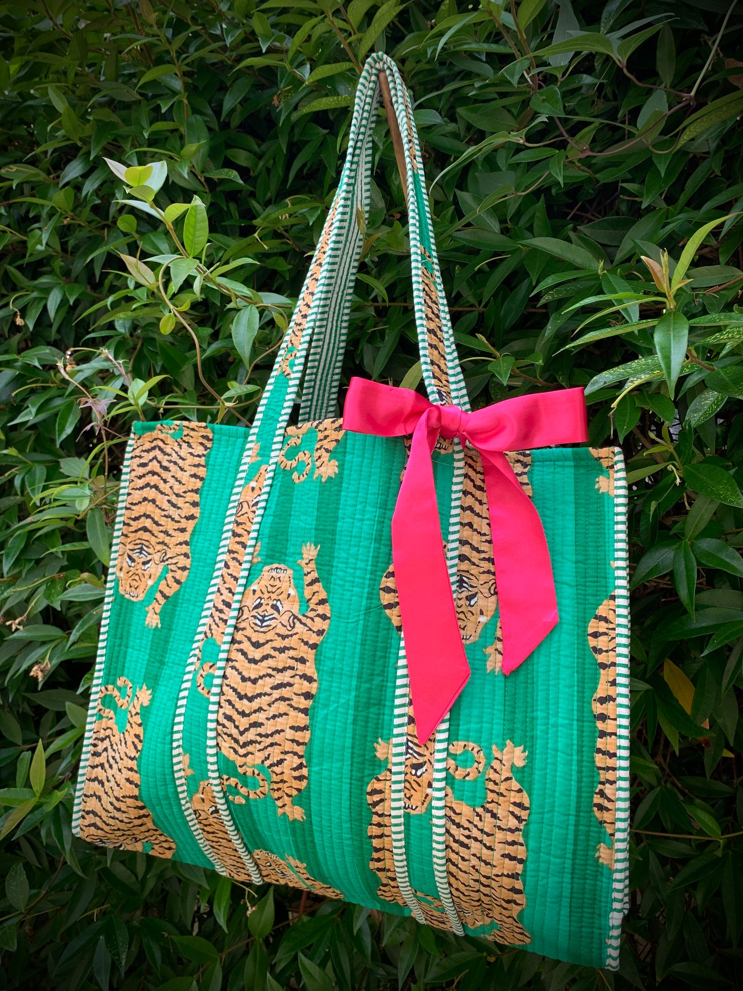 THE GREEN TIBETAN TIGER TOTE