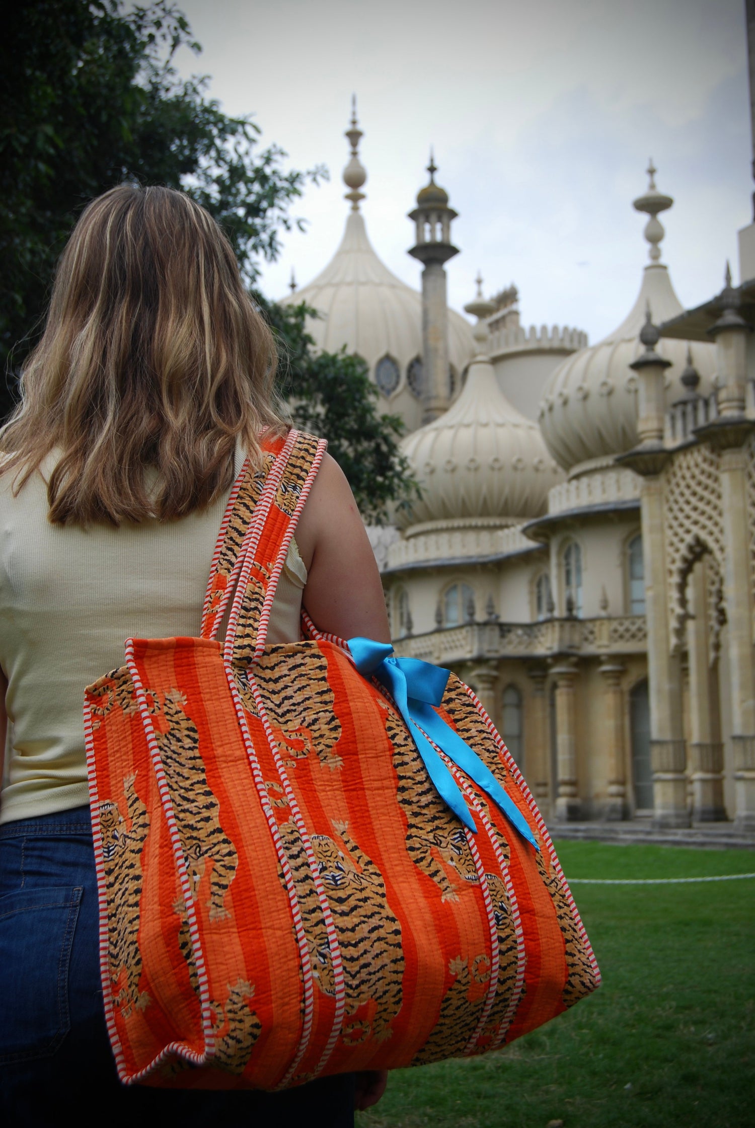 THE TIBETAN TIGER COTTON QUILTED TOTE BAG