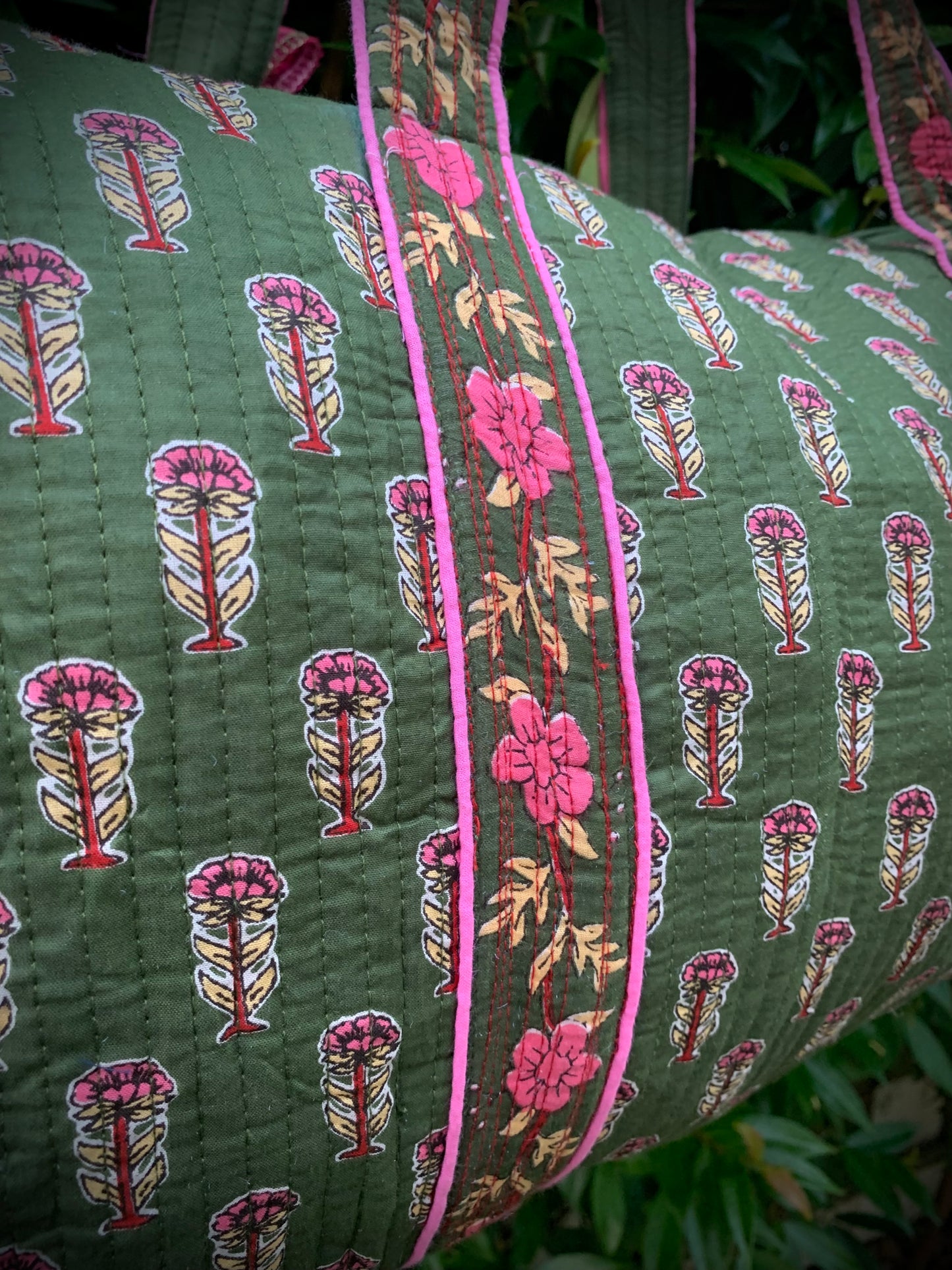 LARGE GREEN AND PINK DOLLY Front Pocket