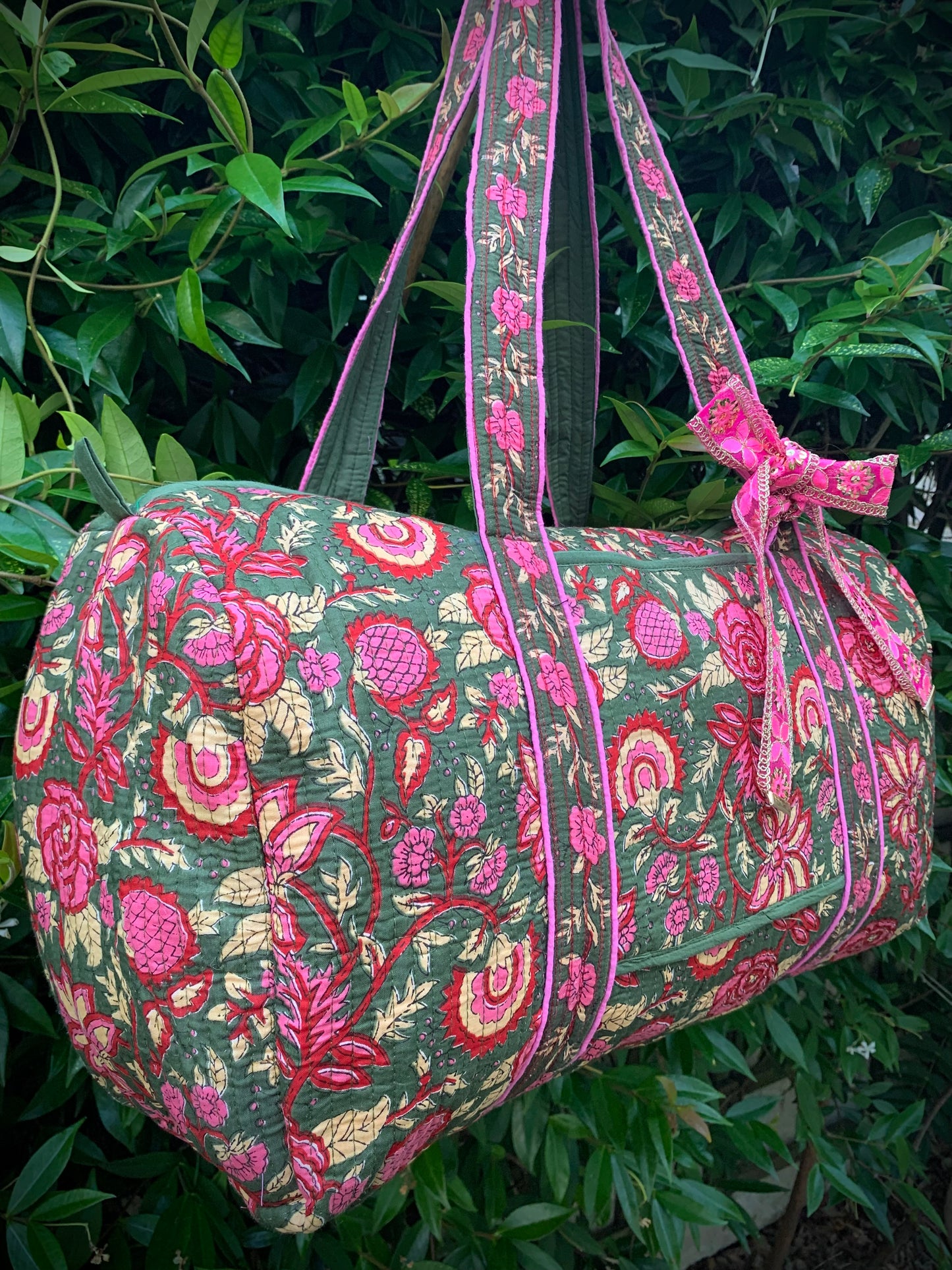 LARGE GREEN AND PINK DOLLY Front Pocket