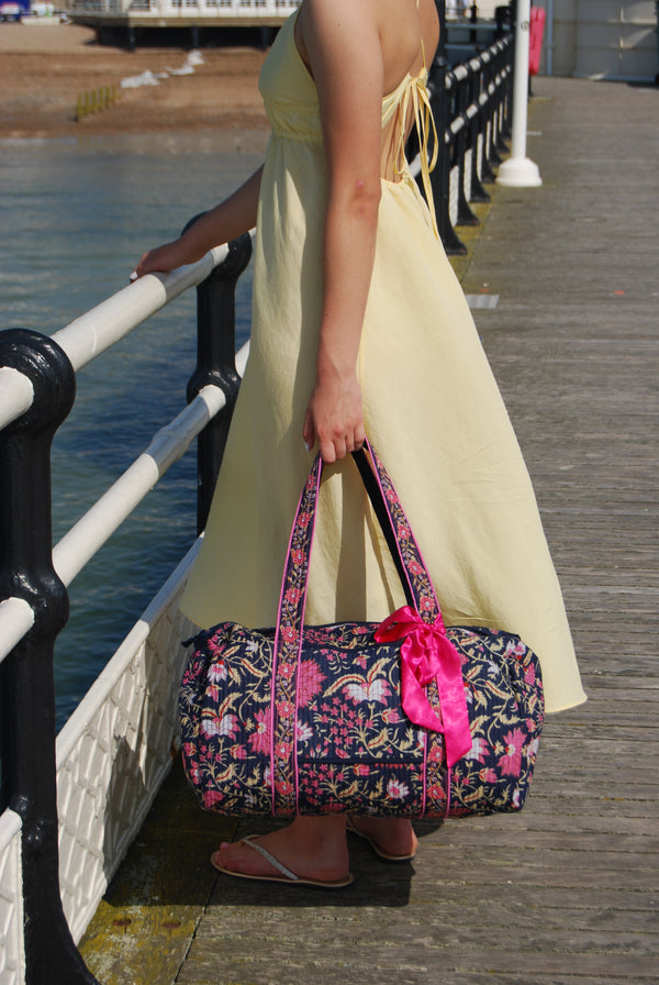 LARGE NAVY AND PINK DOLLY Front Pocket