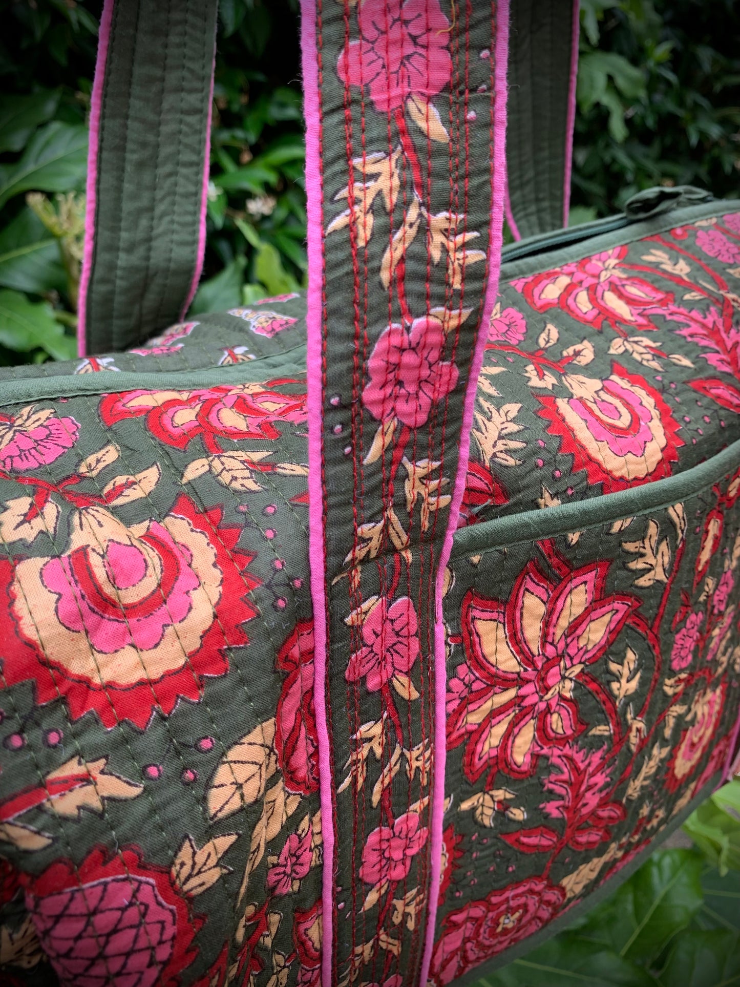 SMALL GREEN AND PINK DOLLY Front Pocket