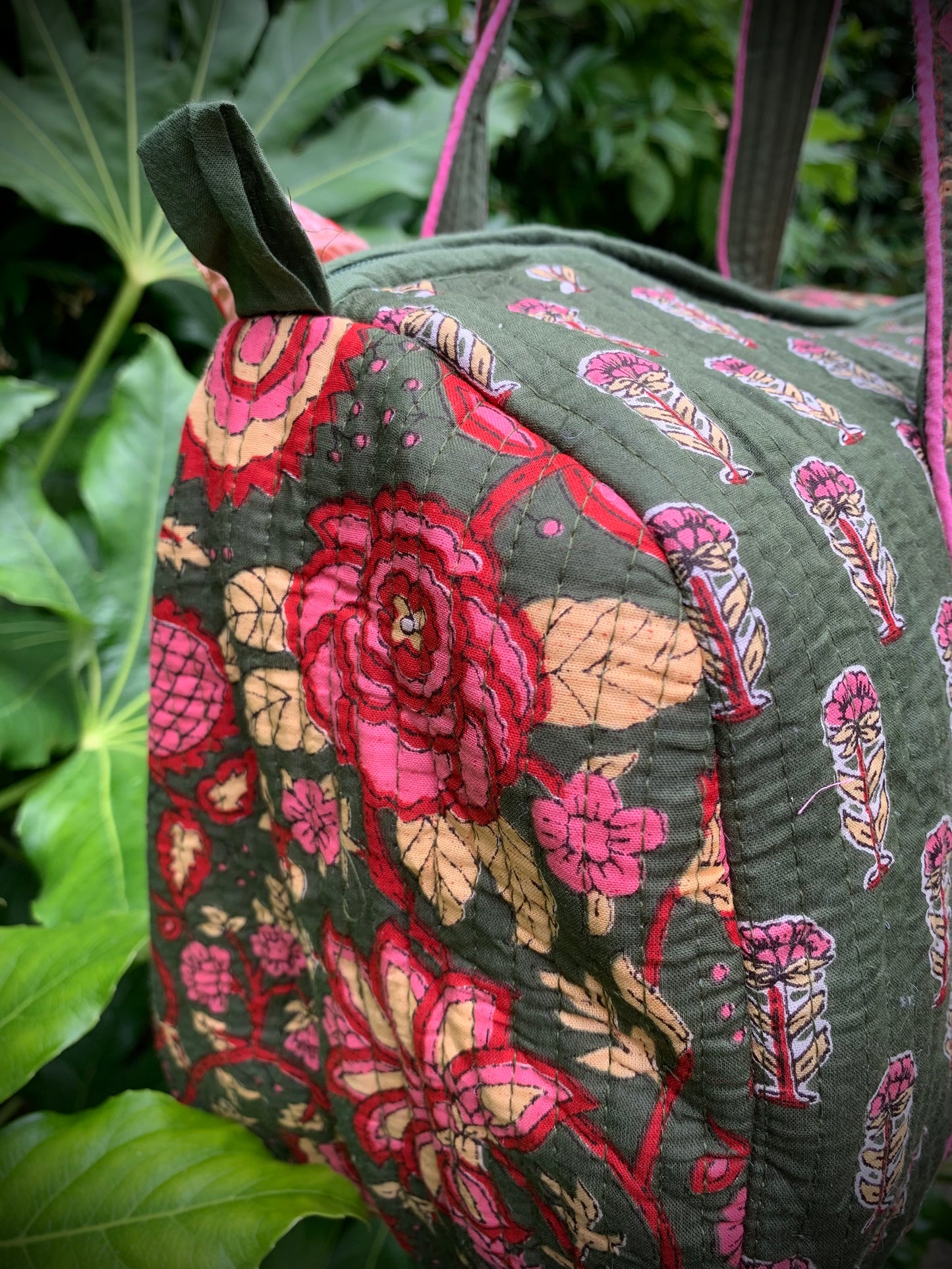 SMALL GREEN AND PINK DOLLY Front Pocket