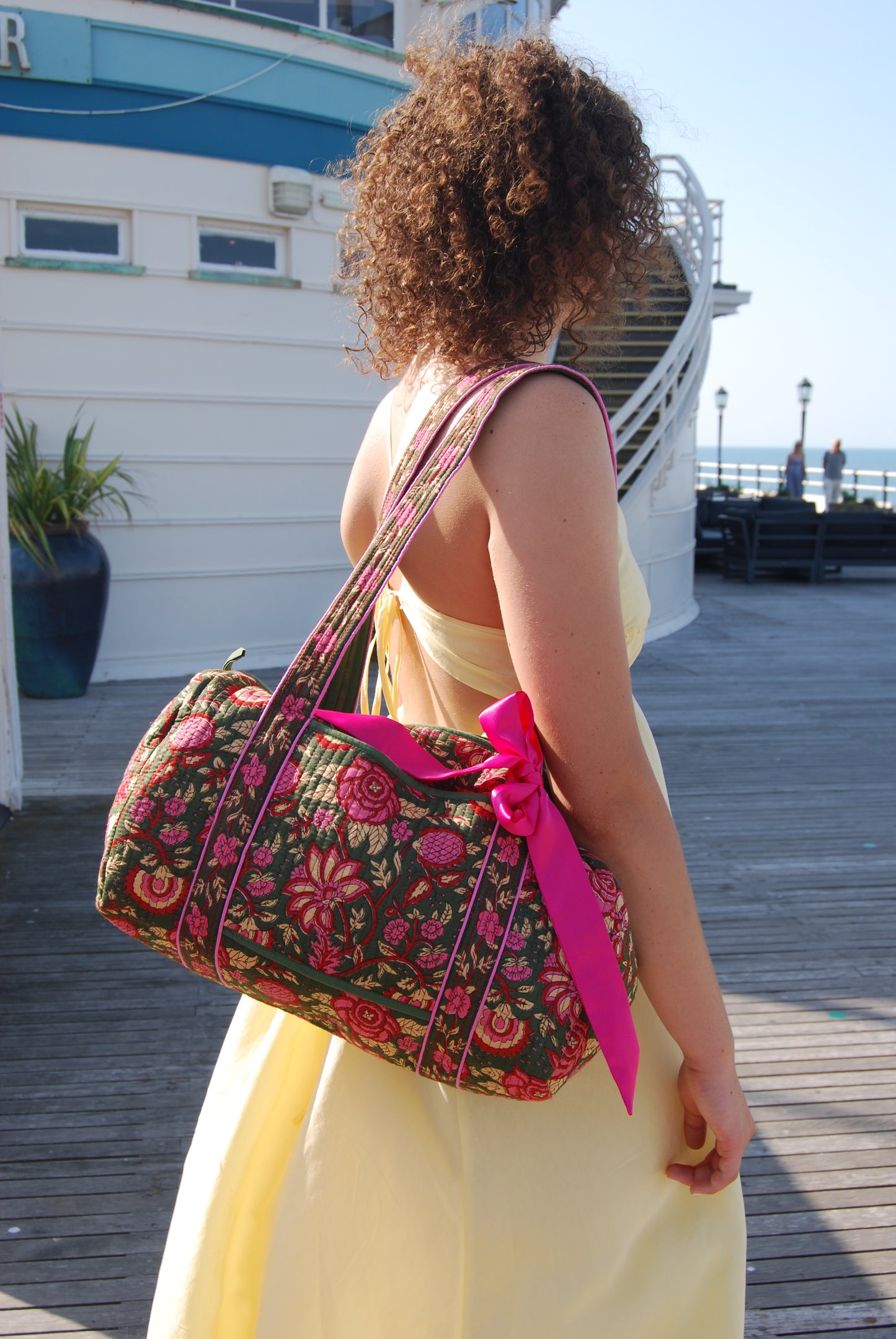 SMALL GREEN AND PINK DOLLY Front Pocket