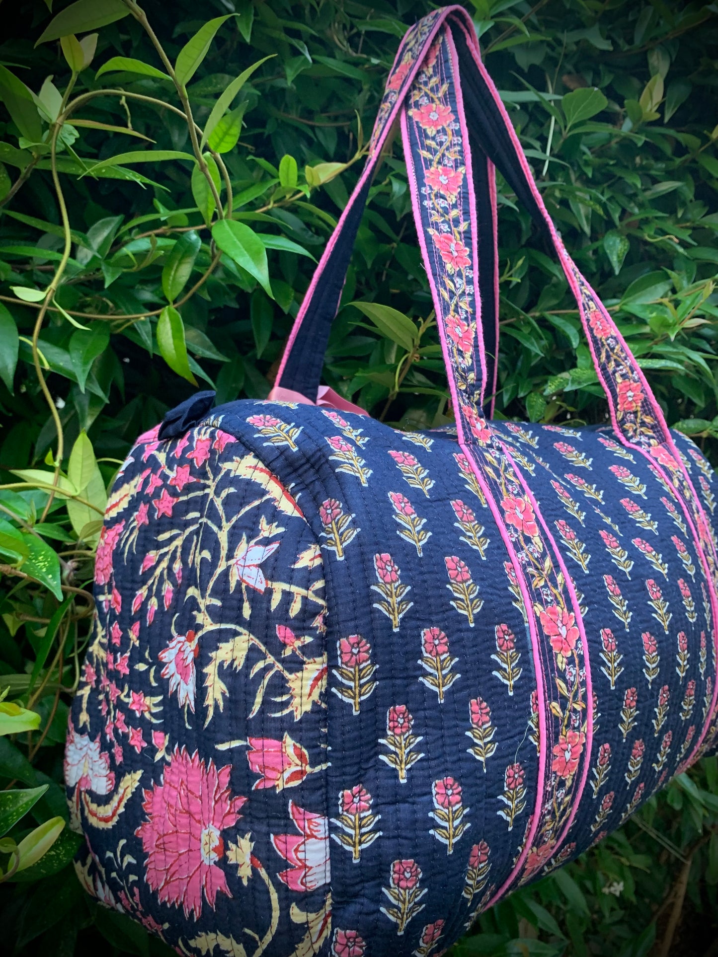 LARGE NAVY AND PINK DOLLY Front Pocket